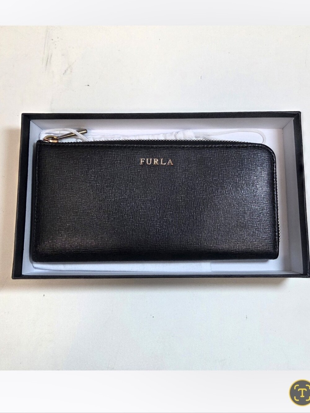 FURLA Babylon Large Saffiano Leather Continental Zip Around Wallet Black